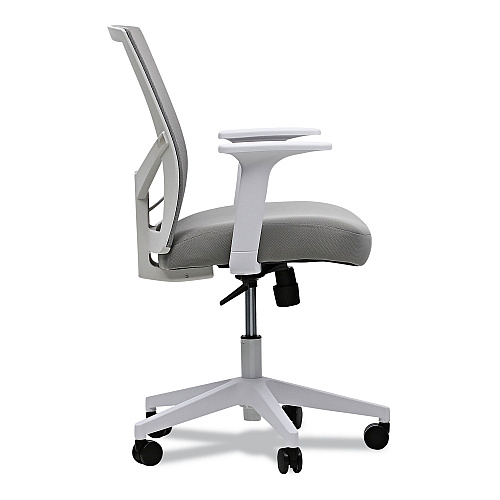 Workspace by Alera Mesh Back Fabric Task Chair, Supports Up to 275 lb, 17.32" to 21.1" Seat Height, Gray Seat, Gray Back (ALEWS42B47)