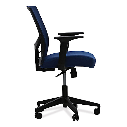 Workspace by Alera Mesh Back Fabric Task Chair, Supports Up to 275 lb, 17.32" to 21.1" Seat Height, Navy Seat, Navy Back (ALEWS42B27)