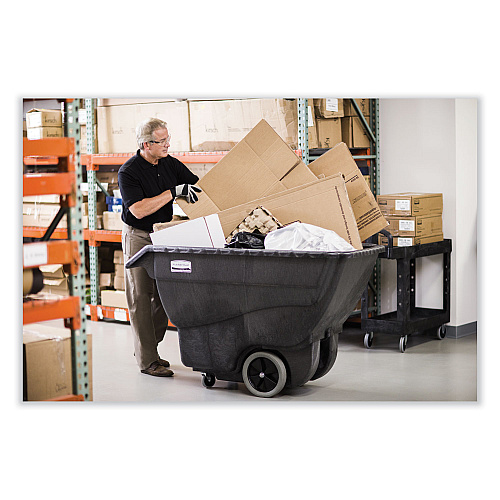 Rubbermaid Commercial Structural Foam Tilt Truck, 151 gal, 600 lb Capacity, Plastic, Black (1011BLA)