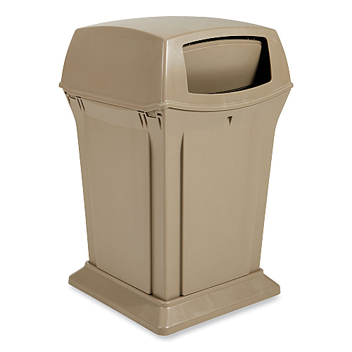 Rubbermaid Commercial Ranger Fire-Safe Container, Two Doors, 45 gal, Structural Foam, Beige (917188BG)