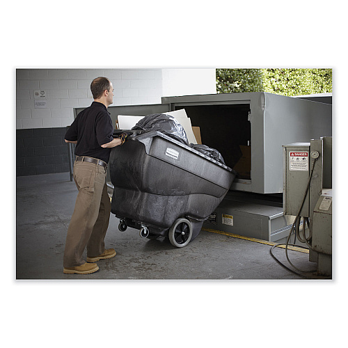 Rubbermaid Commercial Structural Foam Tilt Truck, 151 gal, 600 lb Capacity, Plastic, Black (1011BLA)