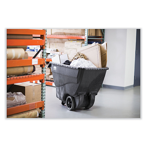 Rubbermaid Commercial Structural Foam Tilt Truck, 151 gal, 600 lb Capacity, Plastic, Black (1011BLA)
