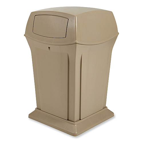 Rubbermaid Commercial Ranger Fire-Safe Container, Two Doors, 45 gal, Structural Foam, Beige (917188BG)