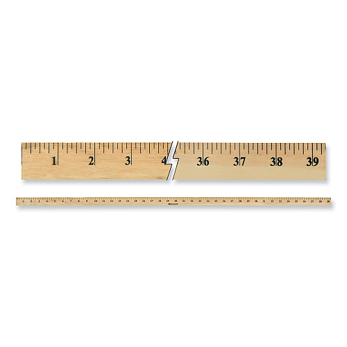 Westcott Wooden Meter Stick, Standard/Metric, 39.5", Clear Lacquer Finish, 12/Box (10431)