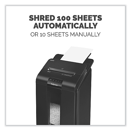 Fellowes AutoMax 100M Auto Feed Micro-Cut Shredder, 100 Auto/10 Manual Sheet Capacity (4629001)