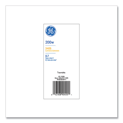 GE Incandescent Basic Bulb, A21, 200 W, Soft White (11585)