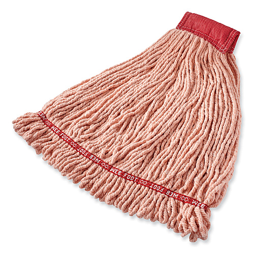 Web Foot BLEND SHRINKLESS Mop Head, Cotton/Synthetic, Small, Orange, 6/Carton