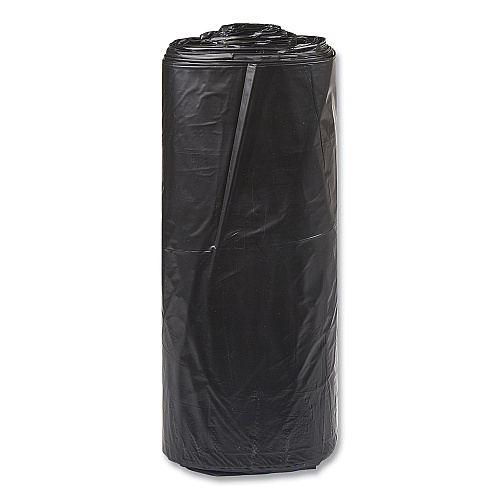 Inteplast Group Low-Density Commercial Can Liners, 60 gal, 1.5 mil, 38" x 58", Black, Interleaved Roll, 20 Bags/Roll, 5 Rolls/Carton (SL3858150K)