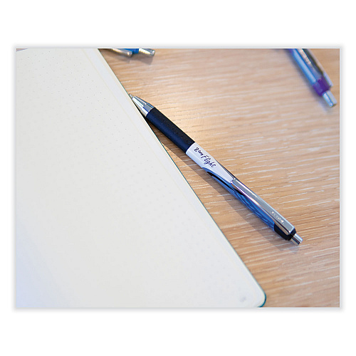 Zebra Z-Grip Flight Ballpoint Pen, Retractable, Bold 1.2 mm, Black Ink, Black/Gray/White Barrel, 12/Pack (21910)