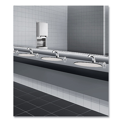 Bobrick Contura Lavatory-Mounted Soap Dispenser, 34 oz, 3.31 x 4 x 17.63, Chrome/Stainless Steel (822)