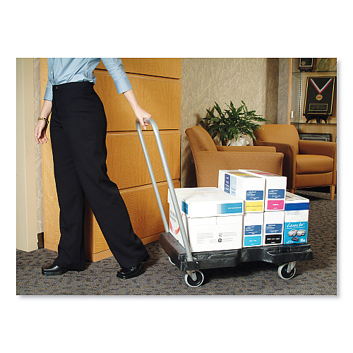 Rubbermaid Commercial Utility-Duty Home/Office Cart, 250 lb Capacity, 20.5 x 32.5, Platform, Black (440000)