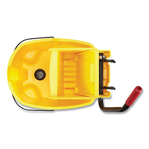 Rubbermaid Commercial WaveBrake 2.0 Bucket/Wringer Combos, Side-Press, 26 qt, Plastic, Yellow (FG748000YEL)