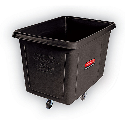 Rubbermaid Commercial Cube Truck, 149 gal, 600 lb Capacity, Plastic, Black (4619BLA)