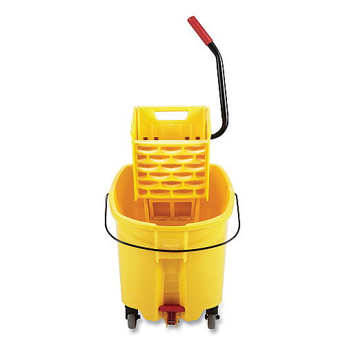 Rubbermaid Commercial WaveBrake 2.0 Bucket/Wringer Combos, Down-Press, 44 qt, Plastic, Yellow (FG757688YEL)