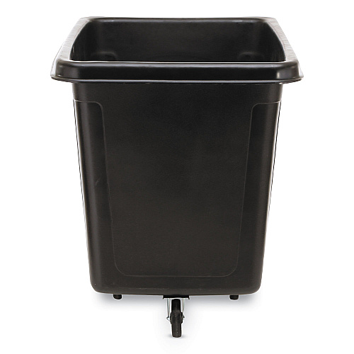 Rubbermaid Commercial Cube Truck, 105 gal, 500 lb Capacity, Plastic, Black (4614BLA)