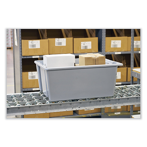Rubbermaid Commercial Palletote Box, 19 gal, 23.5" x 19.5" x 10", Gray (1731GRA)