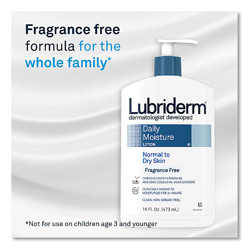 Lubriderm Skin Therapy Hand and Body Lotion, 16 oz Pump Bottle, 12/Carton (48323)