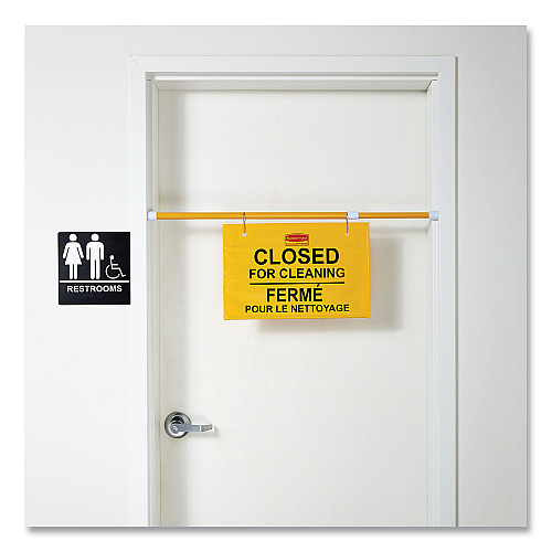 Rubbermaid Commercial Site Safety Hanging Sign, 50 x 1 x 13, Multi-Lingual, Yellow (9S1600YL)