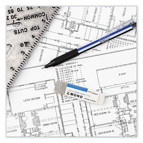Tombow Sand and Rubber Eraser, For Pencil/Ink Marks, Rectangular Block, Medium, White (57302)