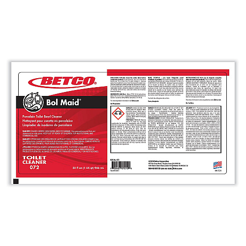 Betco Bol Maid, Mint Scent, 32 oz Bottle, 12/Carton (721200)