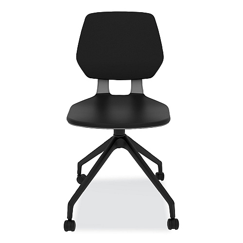 Safco Commute Guest Chair, 25" x 25" x 34.25", Black Seat, Black Back, Black Base (7826BL)