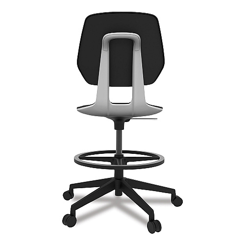 Safco Commute Extended Height Task Chair, Supports Up to 275 lb, 22.25" to 32.25" Seat Height, Black Seat, Black Back, Black Base (7827BL)