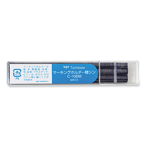 Tombow Mechanical Wax-Based Marking Pencil Refills, 4.4 mm, Blue, 10/Box (51540)