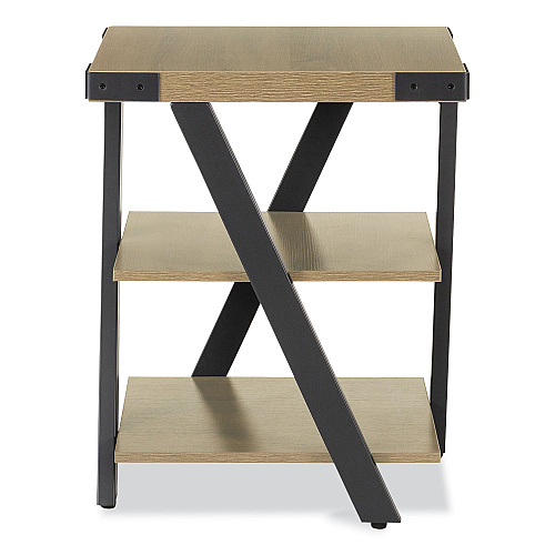 Safco End Table, Square, 20 x 20 x 25, Sand Dune Top, Black Base (MRETSDD)