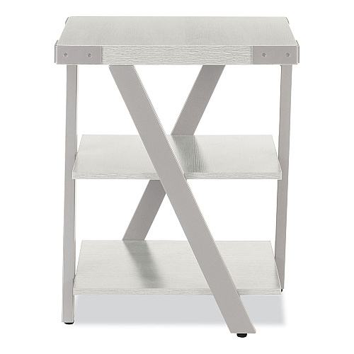 Safco End Table, Square, 20 x 20 x 25, White Ash Top, Silver Base (MRETWAH)