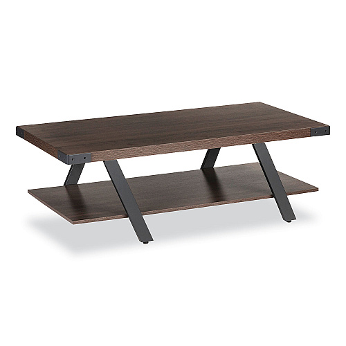 Safco Coffee Table, Rectangular, 48 x 23.75 x 16, Southern Tobacco Top, Black Base (MRCFTSTO)