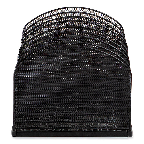 Safco Onyx Mesh Desk Organizer, Eight Upright Sections, Letter to Legal Size Files, 19.25 x 10.87 x 8.5, Black (3212BLKD)
