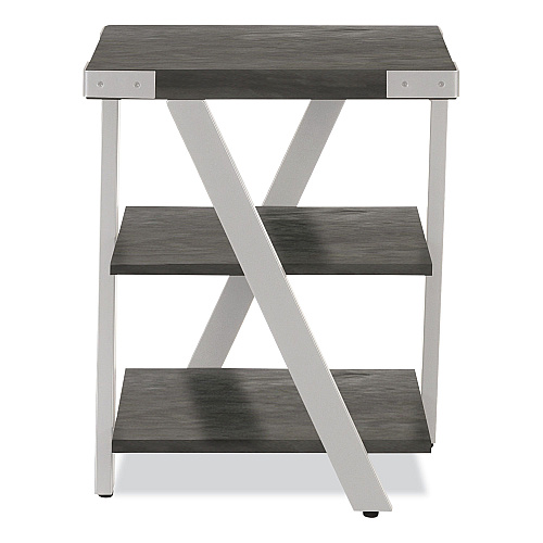 Safco End Table, Square, 20 x 20 x 25, Stone Gray Top, Silver Base (MRETSGY)