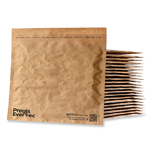 Pregis EverTec Curbside Recyclable Padded Mailer, #6, Kraft Paper, Self-Adhesive Closure, 14 x 18, Brown, 50/Carton (4083817)