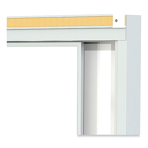 Ghent Horizontal Sliding Porcelain Magnetic Whiteboard, 120 x 48, White Surface, Satin Aluminum Frame (HSM2410)
