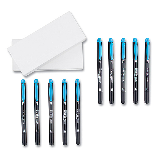 Tombow Highlighters, Skyblue Ink, Bullet/Chisel Tip, Skyblue Barrel, 10/Box (56413)