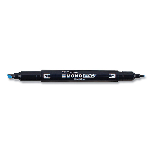 Tombow Highlighters, Skyblue Ink, Bullet/Chisel Tip, Skyblue Barrel, 10/Box (56413)