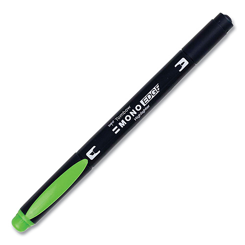 Tombow Highlighters, Yellow Green Ink, Bullet/Chisel Tip, Yellow Green Barrel, 10/Box (56415)