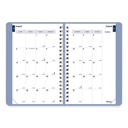 Blueline Academic Daily/Monthly Planner, 8 x 5, Blue Cover, 12-Month (Aug to July): 2025 to 2026 (CA201F02)