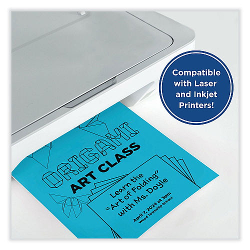 Printworks Professional Color Cardstock, 65 lb Cover Weight, 8.5 x 11, Blue, 250/Ream (00114)