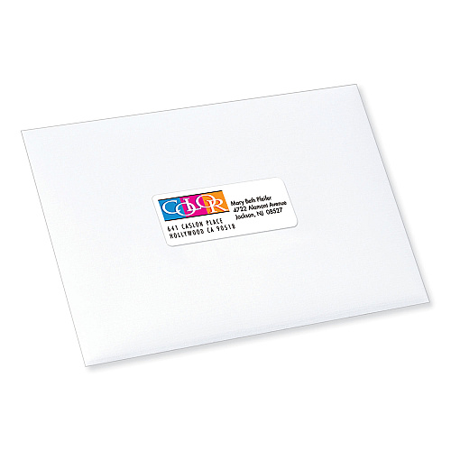 Avery Vibrant Inkjet Color-Print Labels w/ Sure Feed, 1 x 2.63, Matte White, 600/PK (8250)