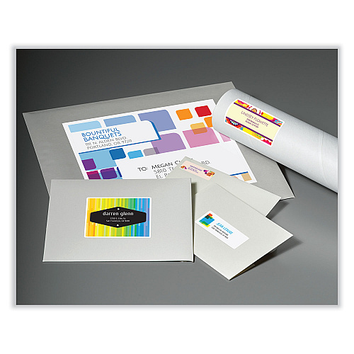 Avery Vibrant Inkjet Color-Print Labels w/ Sure Feed, 2 x 4, Matte White, 200/PK (8253)