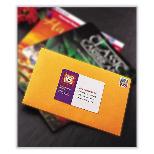 Avery Vibrant Inkjet Color-Print Labels w/ Sure Feed, 3.33 x 4, Matte White, 120/PK (8254)