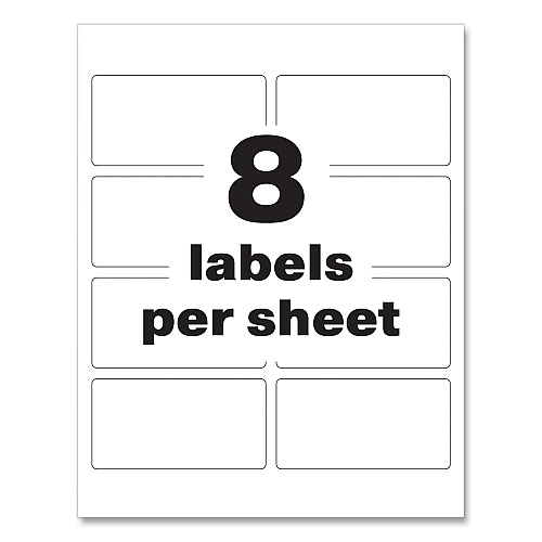 Avery PermaTrack Tamper-Evident Asset Tag Labels, Laser Printers, 2 x 3.75, White, 8/Sheet, 8 Sheets/Pack (60538)