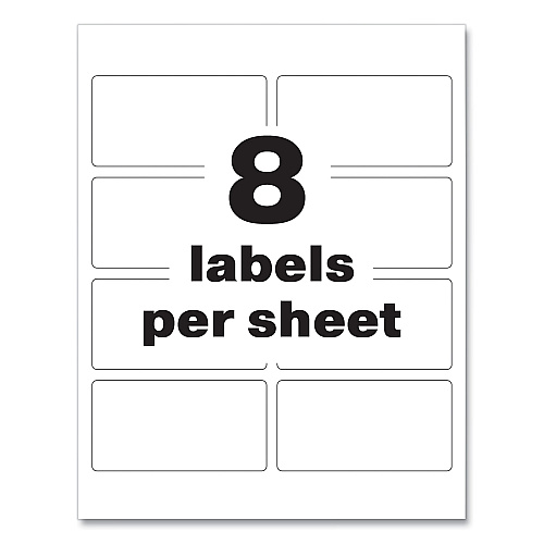Avery PermaTrack Destructible Asset Tag Labels, Laser Printers, 2 x 3.75, White, 8/Sheet, 8 Sheets/Pack (60539)