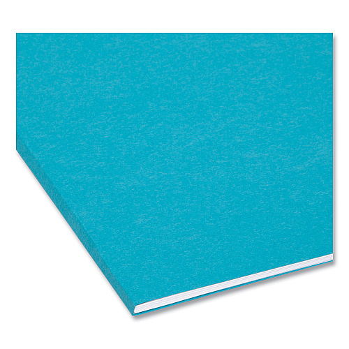 Smead Interior File Folders, 1/3-Cut Tabs: Assorted, Letter Size, 0.75" Expansion, Teal, 100/Box (10291)
