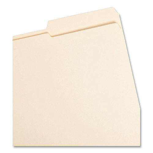 Smead Reinforced Guide Height File Folders, 2/5-Cut Tabs: Right Position, Letter Size, 0.75" Expansion, Manila, 100/Box (10386)