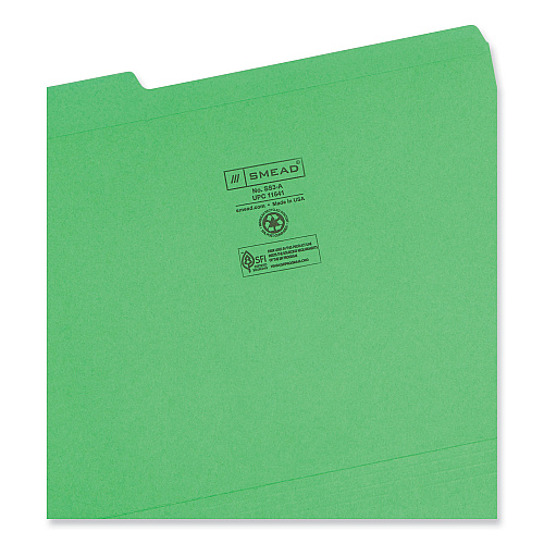 Smead Reinforced Top Tab Colored File Folders, 1/3-Cut Tabs: Assorted, Letter Size, 0.75" Expansion, Assorted Colors, 12/Pack (11641)