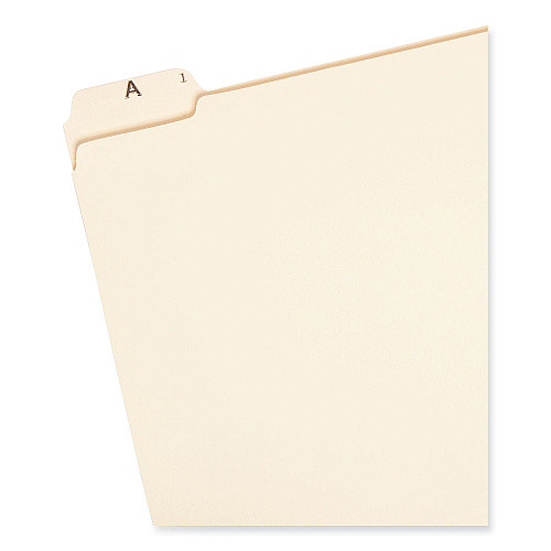 Smead Indexed File Folder Sets, 1/5-Cut Prelabeled Tabs: A to Z, Letter Size, 0.75" Expansion, Manila, 25/Set (11777)