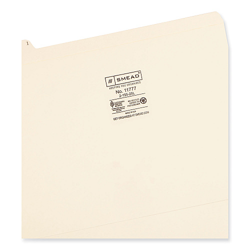 Smead Indexed File Folder Sets, 1/5-Cut Prelabeled Tabs: A to Z, Letter Size, 0.75" Expansion, Manila, 25/Set (11777)