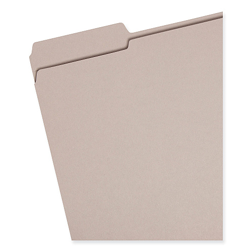Smead Reinforced Top Tab Colored File Folders, 1/3-Cut Tabs: Assorted, Letter Size, 0.75" Expansion, Gray, 100/Box (12334)
